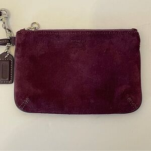 Coach Suede Wristlet Plum